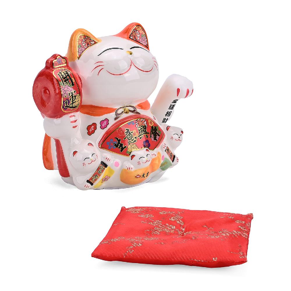 Ceramic Money Cat Decoration Shengyixinlong - Business is Booming (2xAAA Not Included)