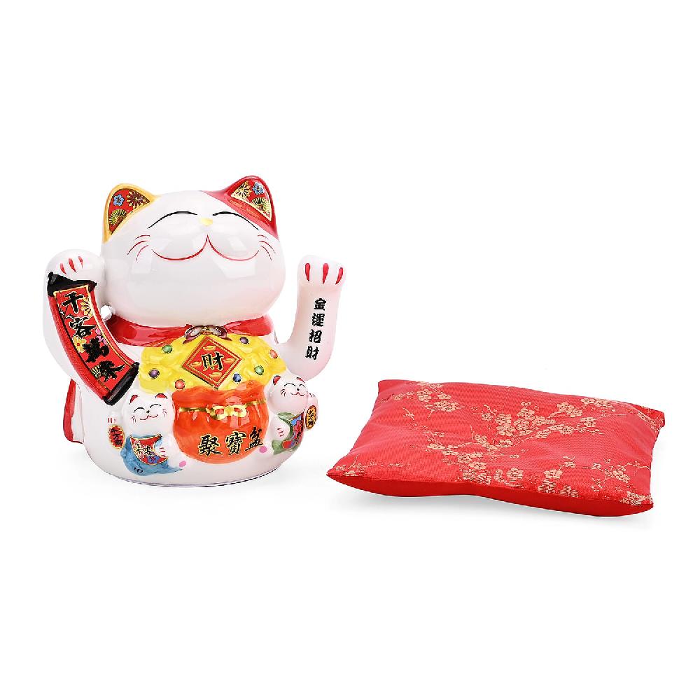 Ceramic Money Cat Decoration Shengyixinlong - Treasure Bowl (2xAAA Not Included)
