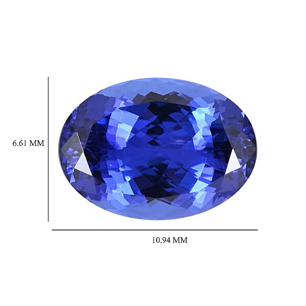 Certified 11.00 Ctw Oval Tanzanite Loose Gemstone – AAAA Grade Free Size