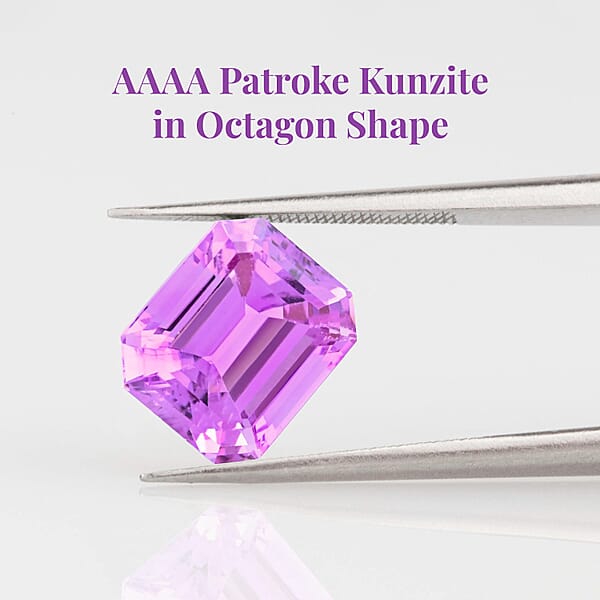 Certified 20.00 Ctw Octagon Patroke Kunzite Loose Gemstone – AAAA Grade Free Size