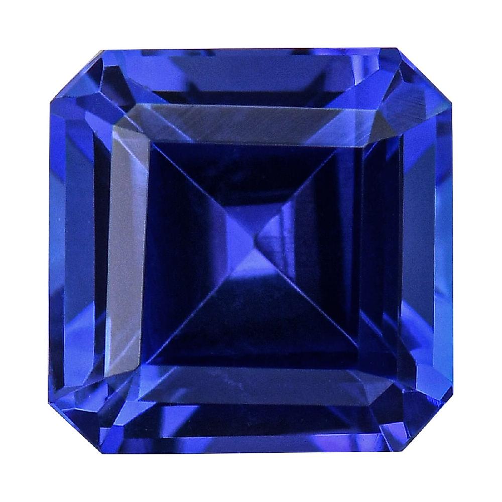 Certified 5.00 ctw Square Asscher Cut Tanzanite Loose Gemstone – AAAA Grade Free Size