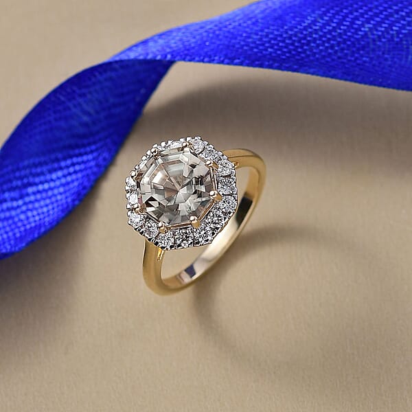 Certified AAA Turkizite Diamond Ring In 10K Yellow Gold 4.50 Ctw