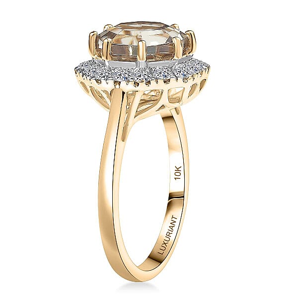 Certified AAA Turkizite Diamond Ring In 10K Yellow Gold 4.50 Ctw