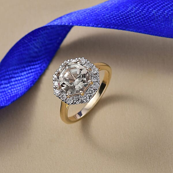 Certified AAA Turkizite Diamond Ring In 10K Yellow Gold 4.50 Ctw
