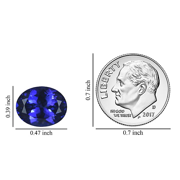 Certified AAAA Tanzanite (Ovl 12x10 Mm) 5.00 Ctw