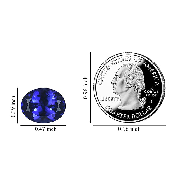 Certified AAAA Tanzanite (Ovl 12x10 Mm) 5.00 Ctw