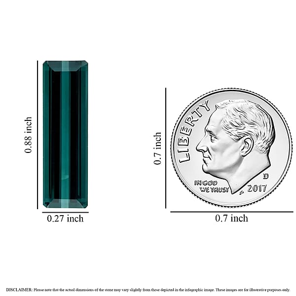 Certified And Appraised AAAA Monte Belo Indicolite (Bgt 22.4x6.9 Mm) 8.51 Ctw