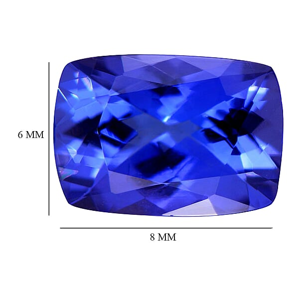 Certified And Appraised AAAA Tanzanite (Cush 8x6 Mm) 1.60 Ctw