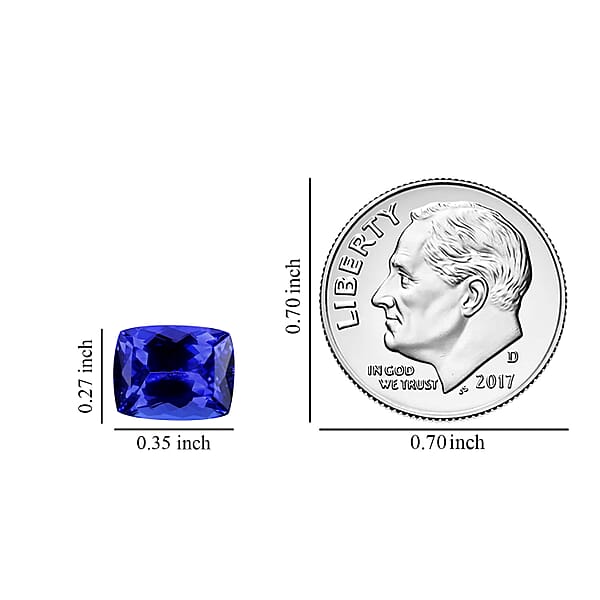 Certified And Appraised AAAA Tanzanite (Cush 9x7 Mm) 2.00 Ctw