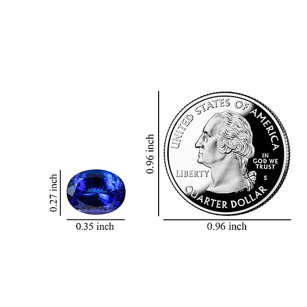 Certified And Appraised AAAA Tanzanite (Oval 9x7 Mm) 2.00 Ctw