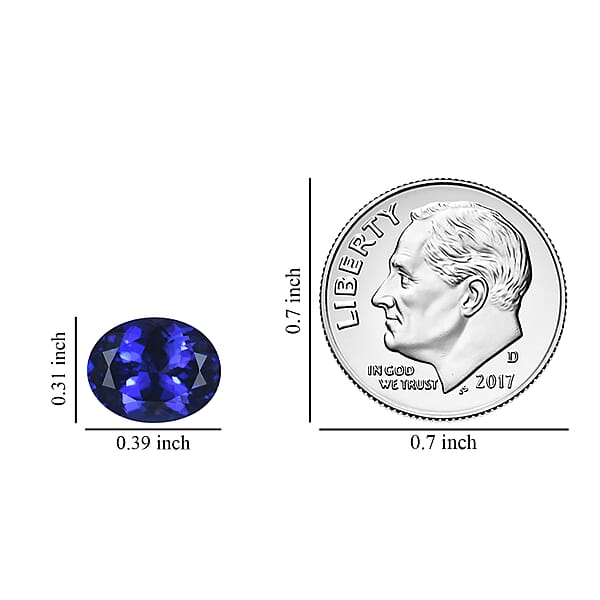 Certified And Appraised AAAA Tanzanite (Ovl 10x8 Mm) 2.50 Ctw