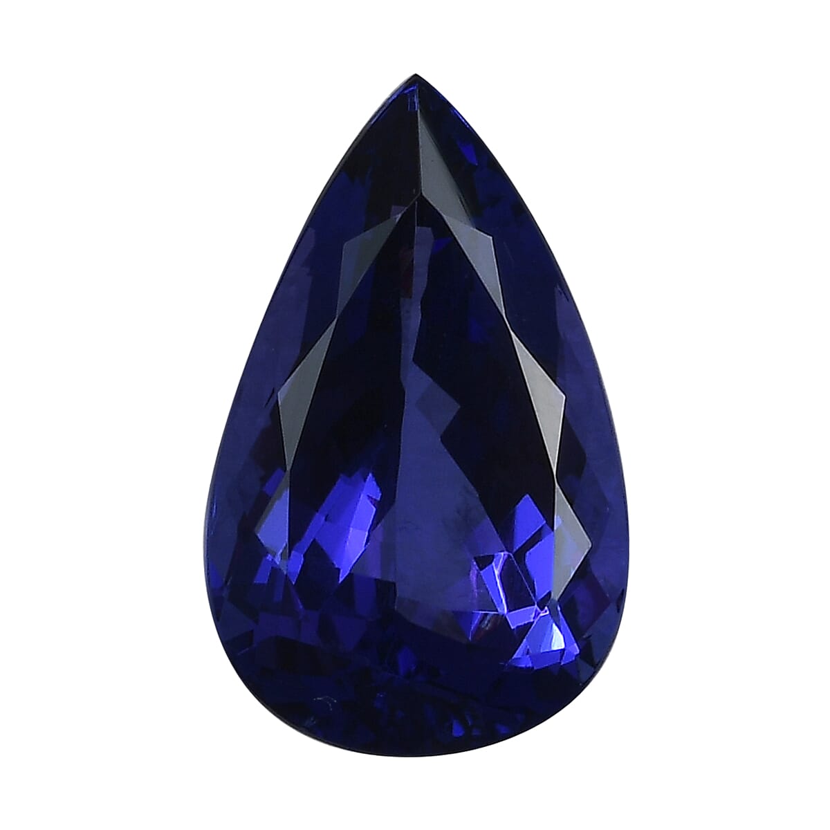 Certified and Appraised Flawless AAAA Vivid Tanzanite (Pear Free Size) 4.00 ctw
