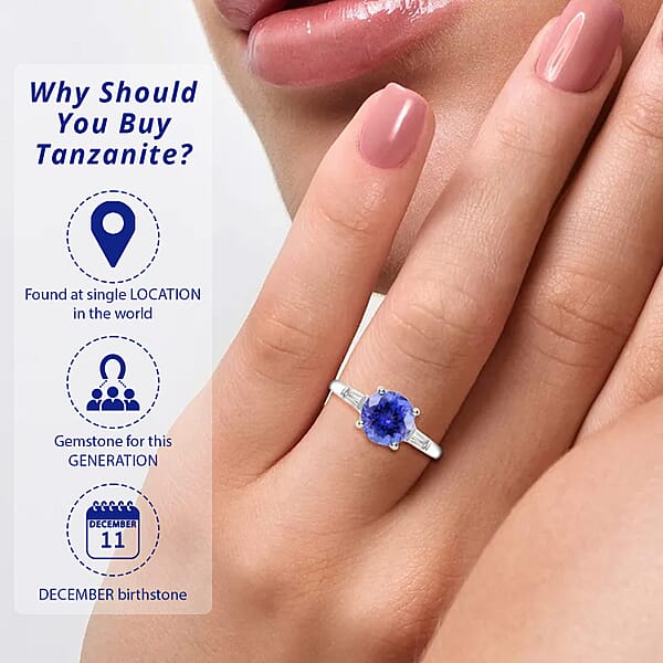 Certified And Appraised Iliana 18K White Gold AAA Tanzanite Diamond 2.30 Ctw Ring Wedding Ring For Her Promise Rings 3.41 Grams
