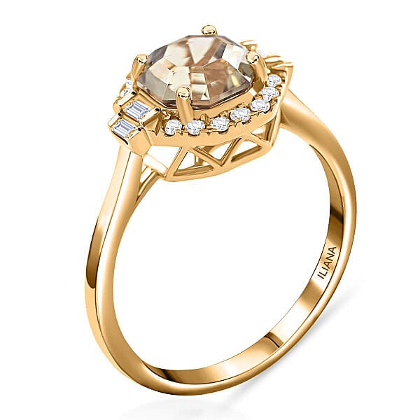 Certified And Appraised Iliana 18K Yellow Gold AAA Turkizite And G-H SI Diamond Halo Ring 1.90 Ctw