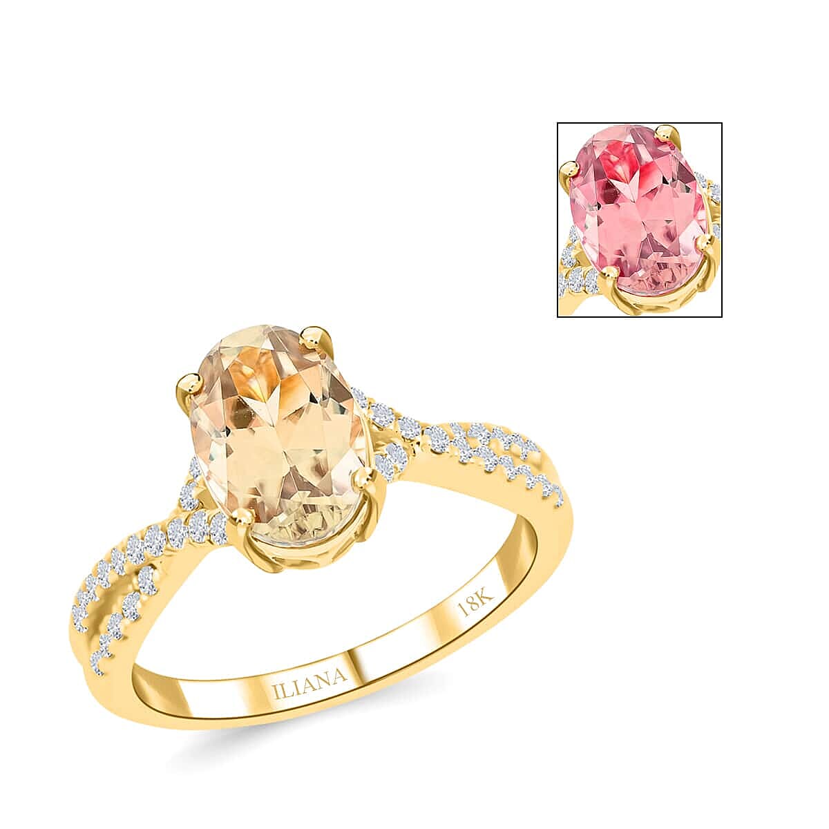 Certified and Appraised Iliana 18K Yellow Gold AAA Turkizite and G-H SI Diamond Ring 1.85 ctw