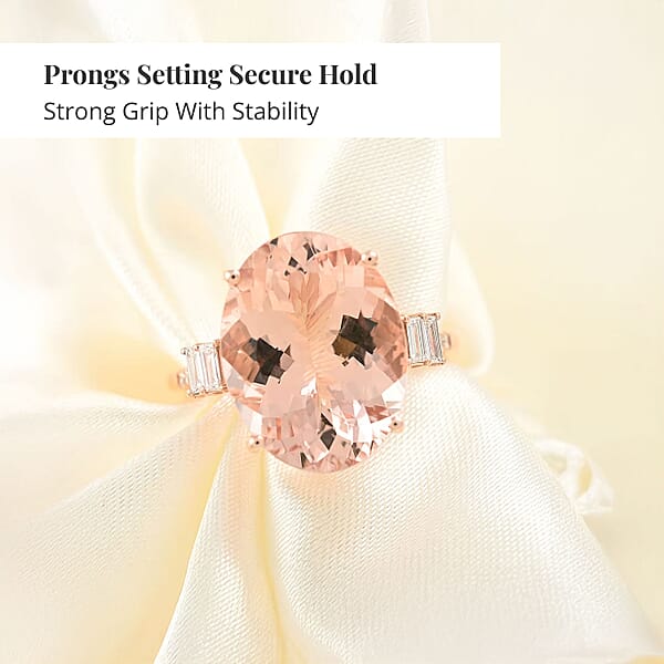 Certified And Appraised Iliana AAA Marropino Morganite And G-H I1 Diamond 8.00 Ctw Ring In 18K Rose Gold
