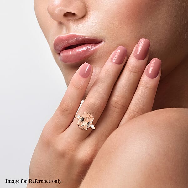 Certified And Appraised Iliana AAA Marropino Morganite And G-H SI Diamond 6.10 Ctw Ring In 18K Rose Gold
