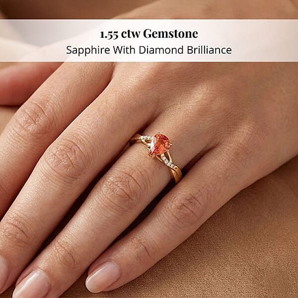 Certified And Appraised Iliana AAA Songea Sapphire And G-H SI Diamond 1.55 Ctw Ring In 18K Yellow Gold