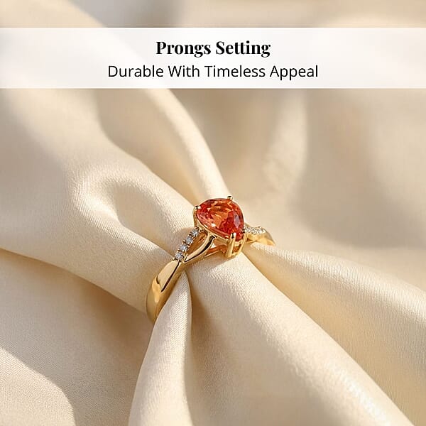 Certified And Appraised Iliana AAA Songea Sapphire And G-H SI Diamond 1.55 Ctw Ring In 18K Yellow Gold
