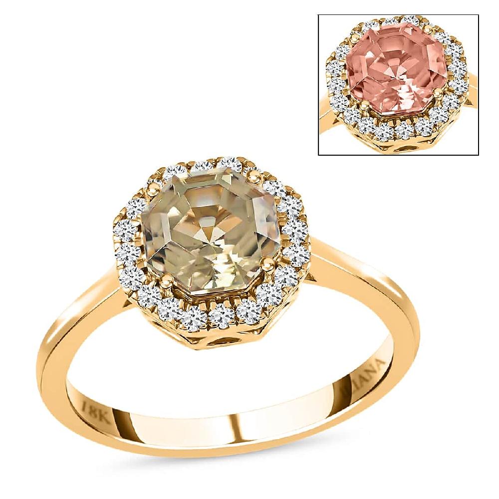 Certified and Appraised Iliana AAA Turkizite and G-H SI Diamond 1.90 ctw Halo Ring in 18K Yellow Gold