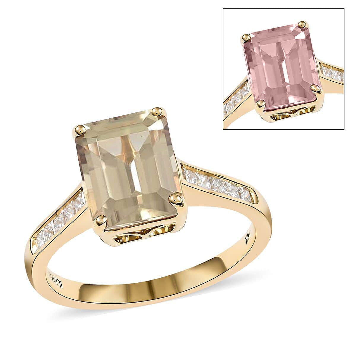 Certified and Appraised Iliana AAA Turkizite and G-H SI Diamond 3.25 ctw Ring in 18K Yellow Gold