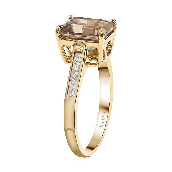 Certified And Appraised Iliana AAA Turkizite And G-H SI Diamond 3.25 Ctw Ring In 18K Yellow Gold