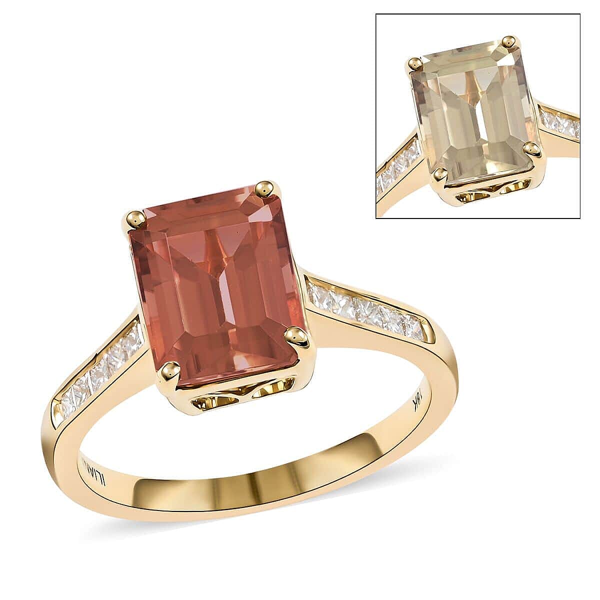 Certified and Appraised Iliana AAA Turkizite and G-H SI Diamond 3.25 ctw Ring in 18K Yellow Gold