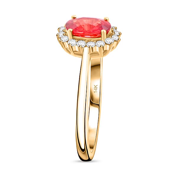 Certified And Appraised Luxoro AAA Songea Sapphire And G-H I2 Diamond 1.75 Ctw Sunburst Ring In 14K Yellow Gold