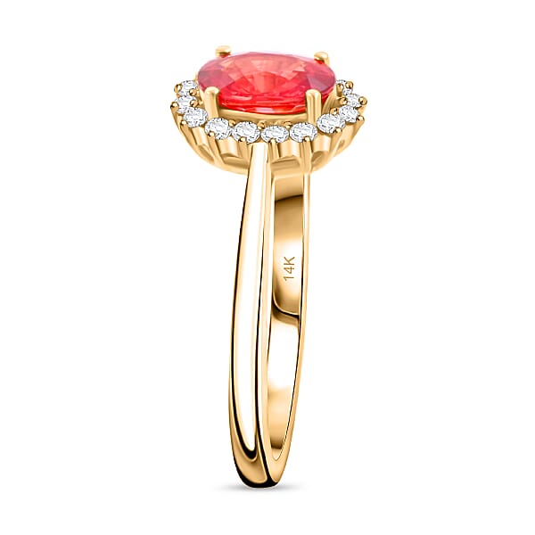 Certified And Appraised Luxoro AAA Songea Sapphire And G-H I2 Diamond 1.75 Ctw Sunburst Ring In 14K Yellow Gold