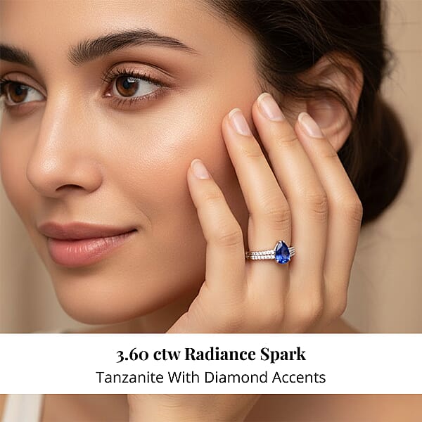 Certified And Appraised Rhapsody 950 Platinum AAAA Tanzanite And E-F VS Diamond Ring 5.50 Grams 3.60 Ctw (Del. In 10-15 Days)