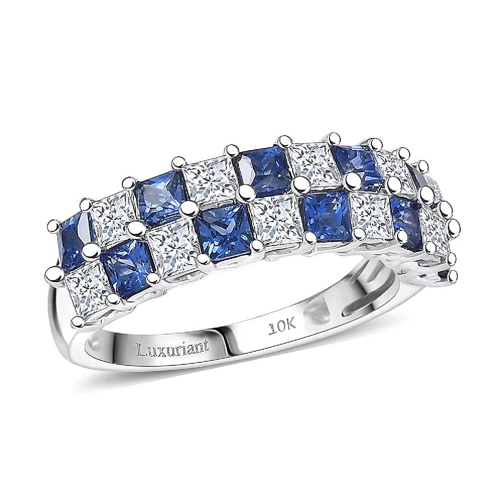 Certified & Appraised AAA Ceylon Sapphire and Luxuriant Diamond G-H SI 2.05 ctw Ring in 10K White Gold