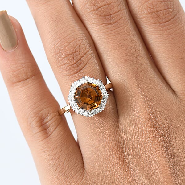 Certified & Appraised AAA Golden Turkizite And Luxuriant Lab Grown Diamond G-H SI 4.15 Ctw Ring In 10K Yellow Gold