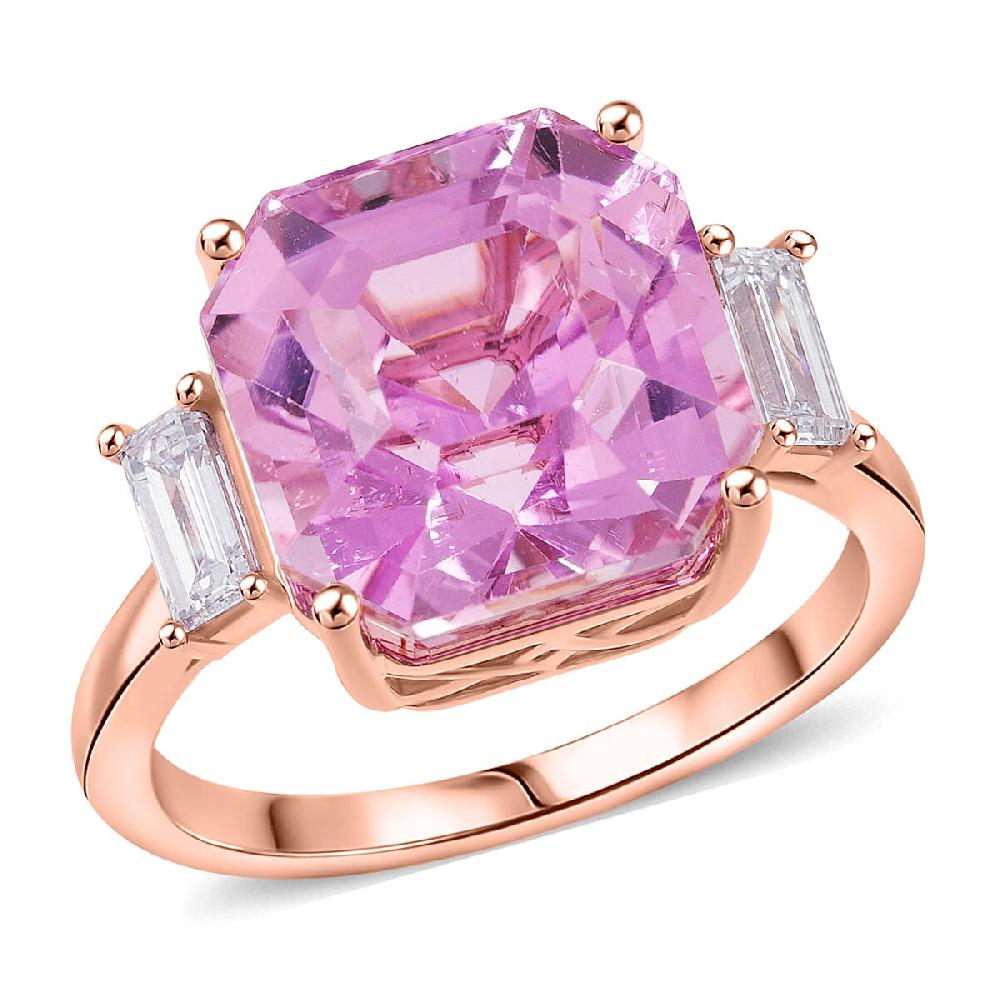 Certified & Appraised AAA Martha Rocha Kunzite and Luxuriant Lab Grown Diamond E-F VS 10.00 ctw Ring in 10K Rose Gold