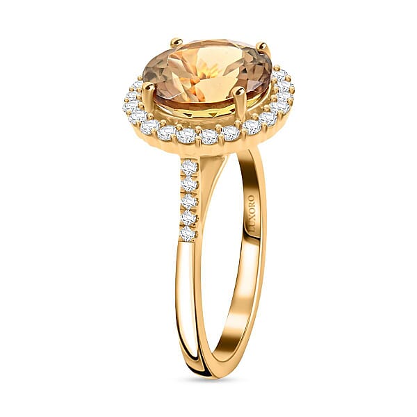 Certified & Appraised AAA Turkizite And I2 Diamond 5.25 Ctw Halo Ring In 14K Yellow Gold 4.31 Grams (Del. In 10-15 Days)