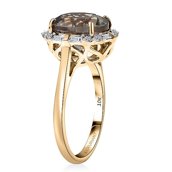 Certified & Appraised AAA Turkizite And Luxuriant Diamond G-H SI 5.57 Ctw Ring In 10K Yellow Gold
