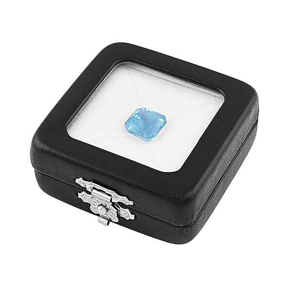 Certified & Appraised AAAA Asscher Cut Santa Maria Aquamarine (Sqr Free Size) 7.11 Ctw