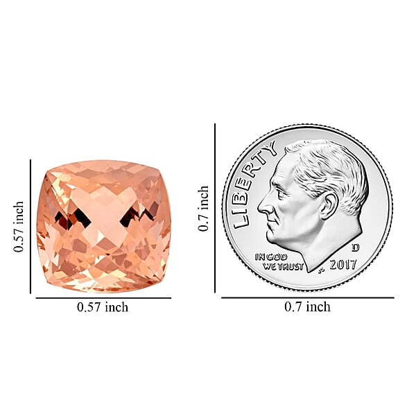 Certified & Appraised AAAA Marropino Morganite (Cush 14.5 Mm) 13.00 Ctw