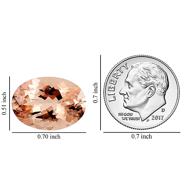 Certified & Appraised AAAA Marropino Morganite (Oval 18x13 Mm) 10.00 Ctw