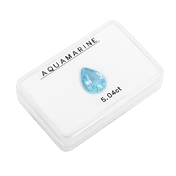 Certified & Appraised AAAA Santa Maria Aquamarine (Pear 14x10.2 Mm) 5.04 Ctw