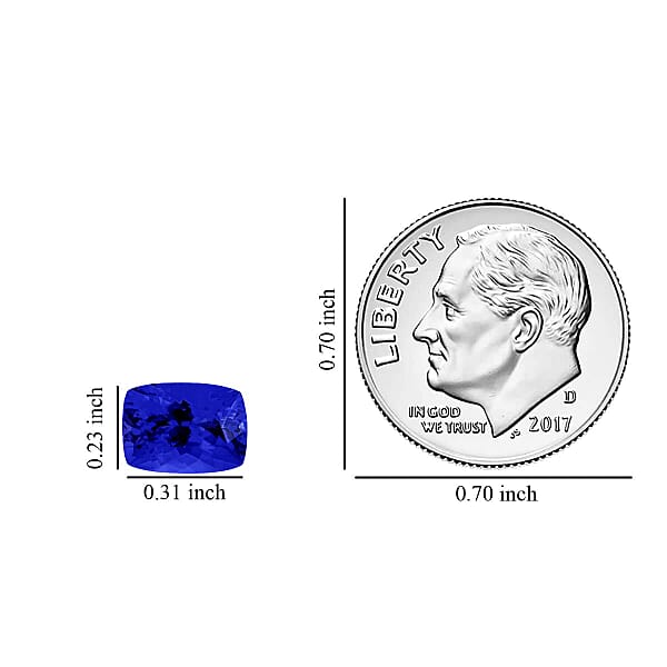 Certified & Appraised AAAA Tanzanite (Cush 8x6 Mm) 1.50 Ctw