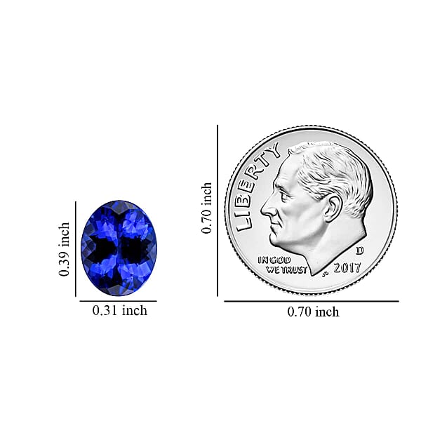 Certified & Appraised AAAA Tanzanite (Ovl 10x8 Mm) 2.50 Ctw