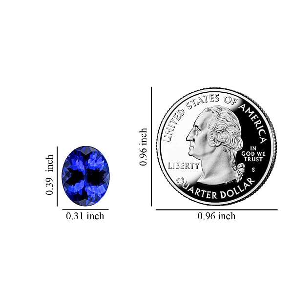 Certified & Appraised AAAA Tanzanite (Ovl 10x8 Mm) 2.50 Ctw