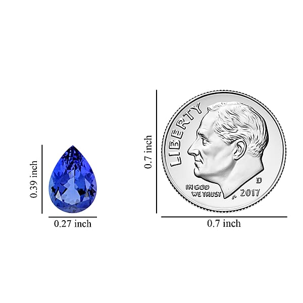 Certified & Appraised AAAA Tanzanite (Pear 10x7 Mm) 2.00 Ctw