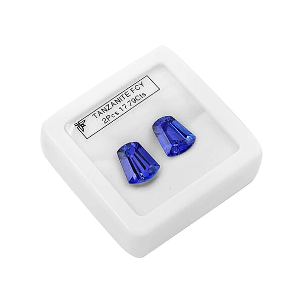 Certified & Appraised AAAA Tanzanite Set Of 2 (Fancy 15x11.5 Mm) 17.79 Ctw