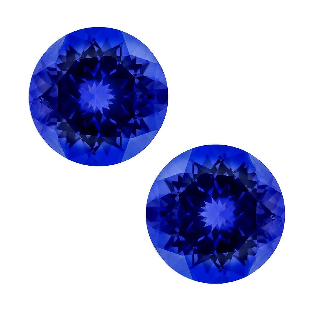 Certified & Appraised AAAA Tanzanite Set of 2 (Rnd 6.5 mm) 2.00 ctw