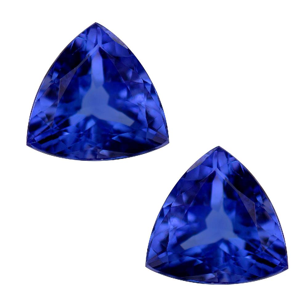 Certified & Appraised AAAA Tanzanite Set Of 2 (Trl 7 Mm) 2.00 Ctw