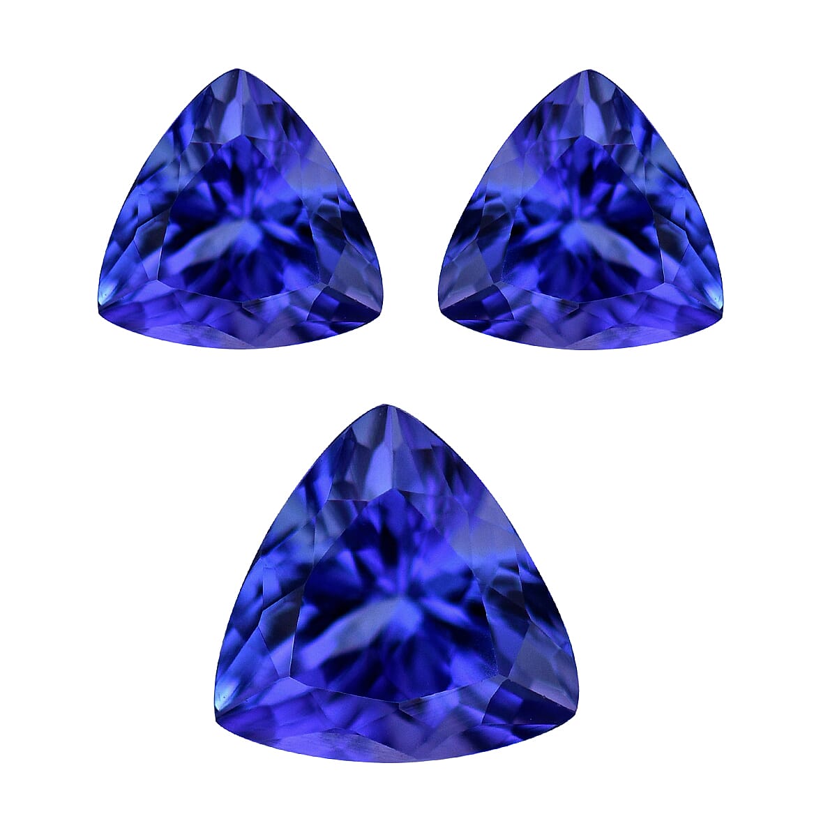 Certified & Appraised AAAA Tanzanite Set of 3 (Fancy Free Size) 15.51 ctw