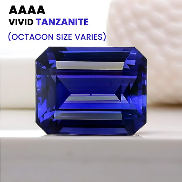 Certified & Appraised AAAA Vivid Tanzanite (Octagon Size Varies) 10.00 Ctw