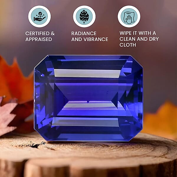 Certified & Appraised AAAA Vivid Tanzanite (Octagon Size Varies) 10.00 Ctw