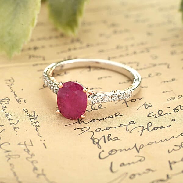 Certified & Appraised Iliana 18K Rose And White Gold AAA Montepuez Ruby And SI Diamond Ring 4.15 Grams 2.35 Ctw